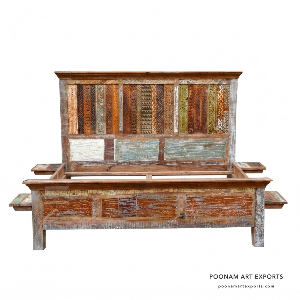 Hotel Bed in Reclaimed Wood