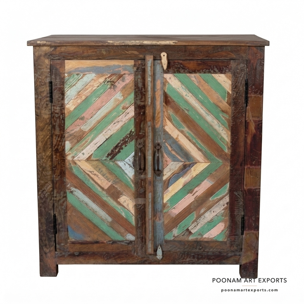 Rustic Multicolor Indian Ethnic Cabinet
