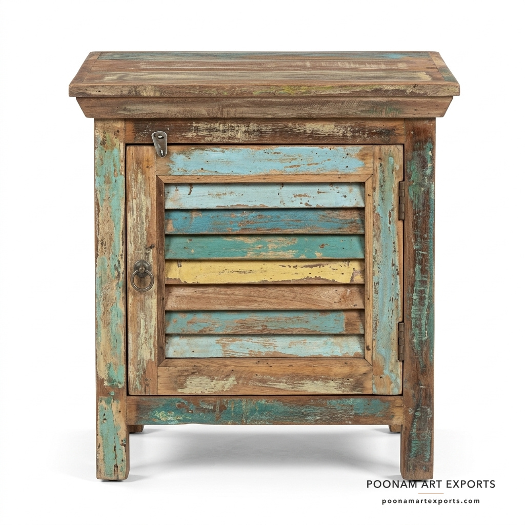 Unique Reclaimed Bedside