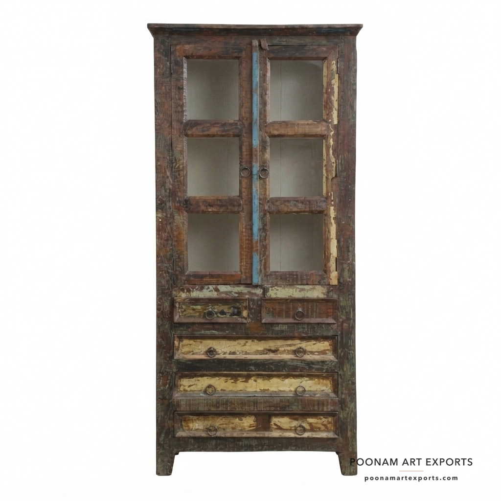 Reclaimed Glass Bookshelves